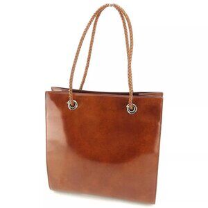 Cartier Tote Bag Panther Brown Silver Ladies Authentic